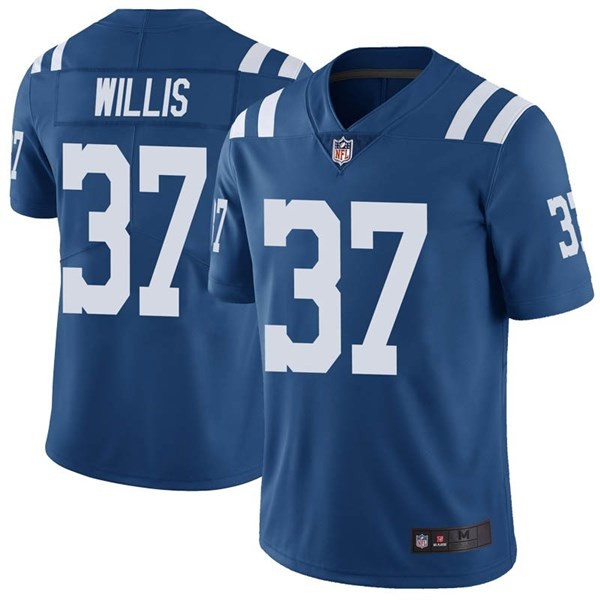 Men's Indianapolis Colts #37 Khari Willis Blue Vapor Untouchable Limited Stitched Jersey
